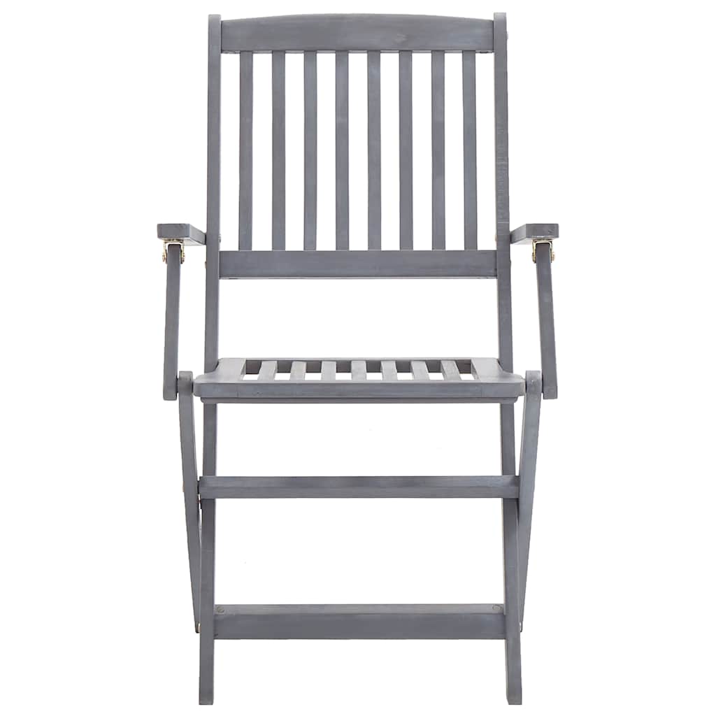 vidaXL 7 Piece Garden Dining Set Solid Acacia Wood Grey