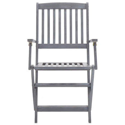 vidaXL 7 Piece Garden Dining Set Solid Acacia Wood Grey