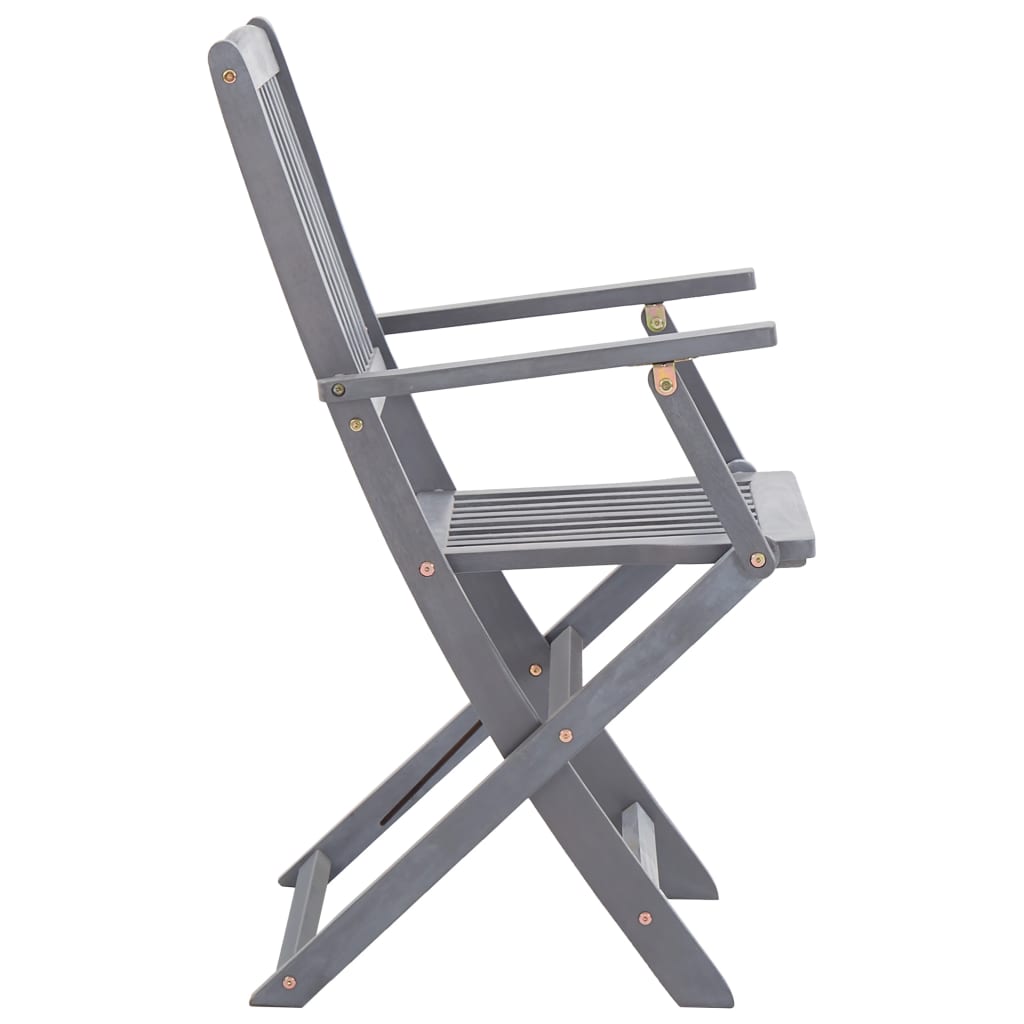 vidaXL Garden Dining Set | Grey | Solid acacia wood | Medium | Foldable