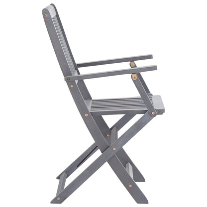 vidaXL Garden Dining Set | Grey | Solid acacia wood | Medium | Foldable