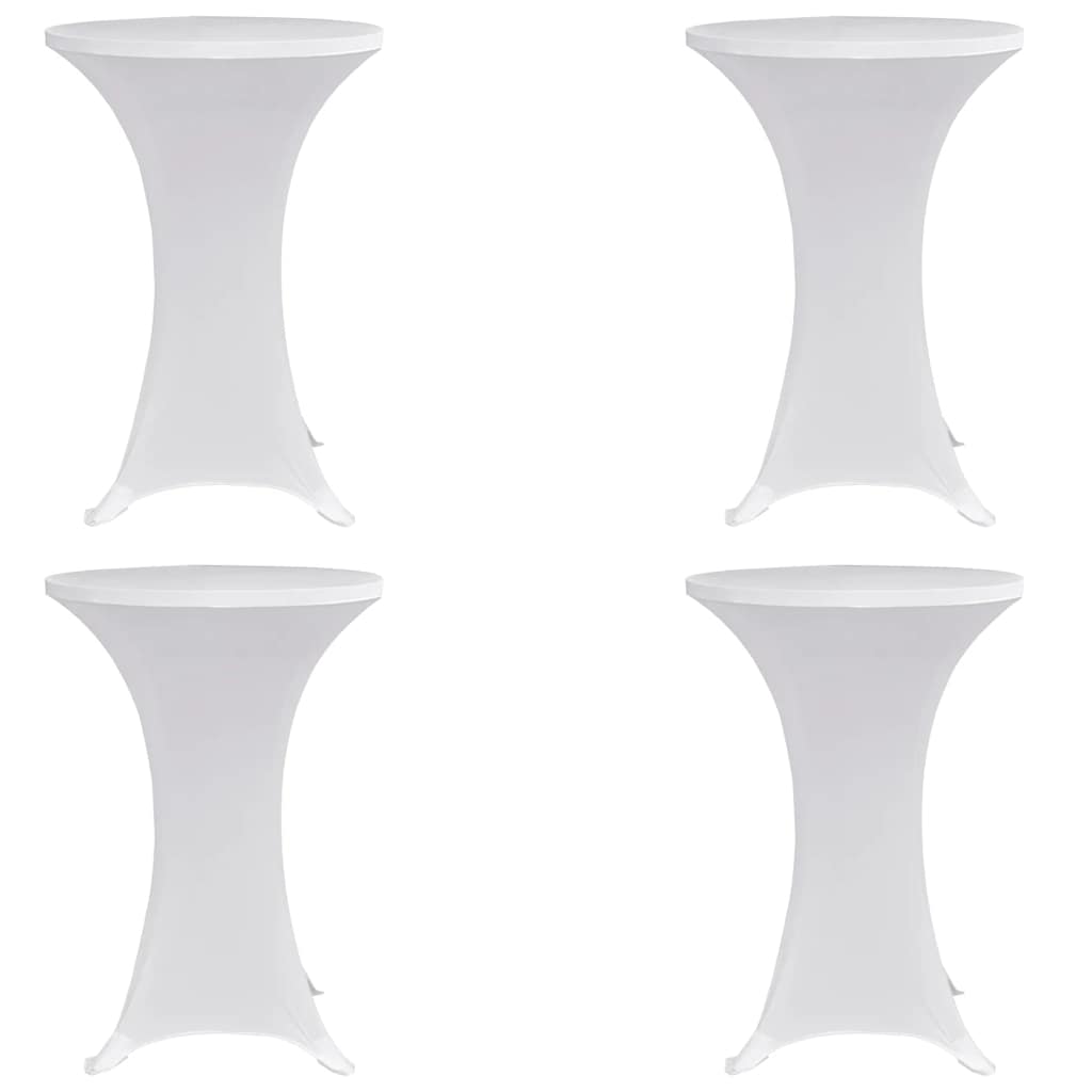 vidaXL Standing Table Cover Ø60 cm White Stretch 4 pcs