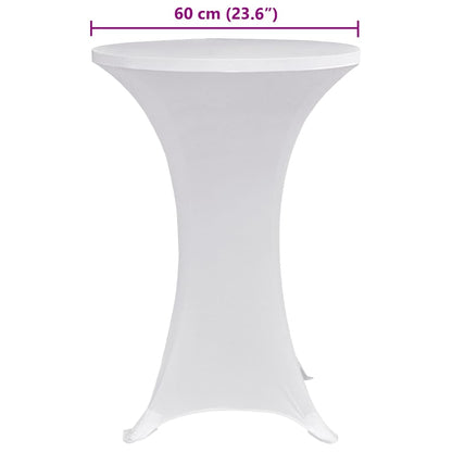 vidaXL Standing Table Cover Ø60 cm White Stretch 4 pcs