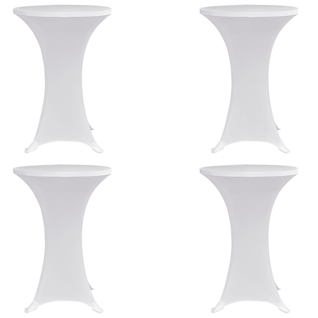 vidaXL Standing Table Cover Ø70 cm White Stretch 4 pcs