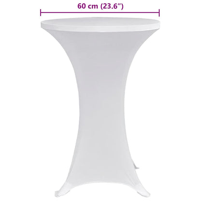 vidaXL Standing Table Cover Ø70 cm White Stretch 4 pcs