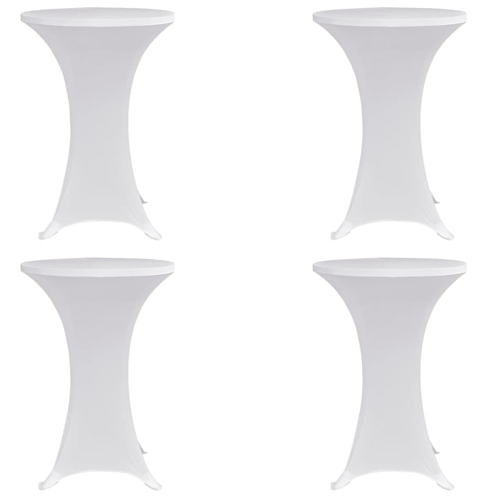 vidaXL Standing Table Cover Ø80 cm White Stretch 4 pcs