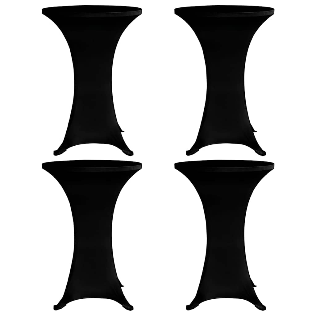 vidaXL Standing Table Cover Ø60 cm Black Stretch 4 pcs