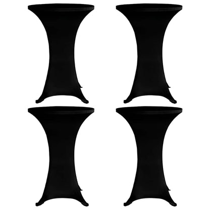 vidaXL Standing Table Cover Ø60 cm Black Stretch 4 pcs