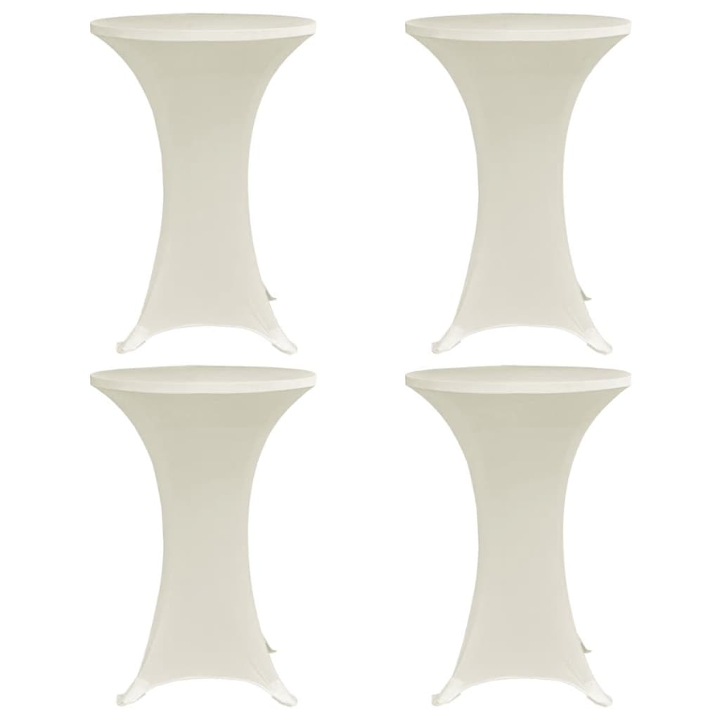 vidaXL Standing Table Cover Ø60 cm Cream Stretch 4 pcs