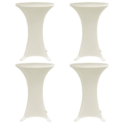 vidaXL Standing Table Cover Ø60 cm Cream Stretch 4 pcs