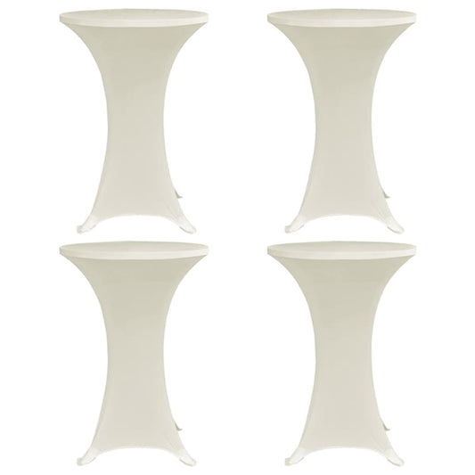 vidaXL Standing Table Cover Ø60 cm Cream Stretch 4 pcs