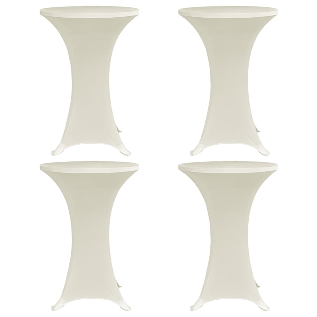 vidaXL Standing Table Cover Ø60 cm Cream Stretch 4 pcs