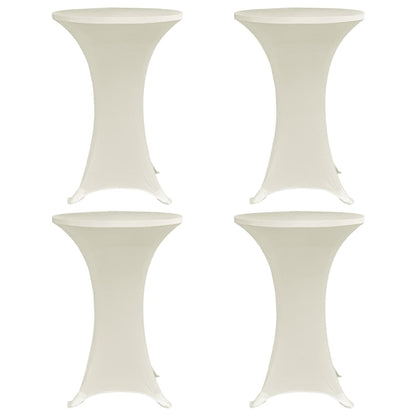 vidaXL Standing Table Cover Ø60 cm Cream Stretch 4 pcs