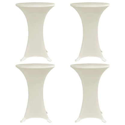 vidaXL Standing Table Cover Ø70 cm Cream Stretch 4 pcs