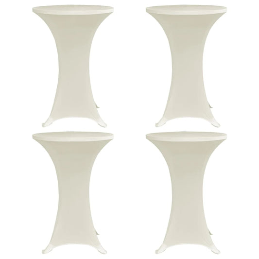 vidaXL Standing Table Cover Ø70 cm Cream Stretch 4 pcs