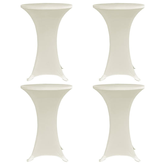 vidaXL Standing Table Cover ??70 cm Cream Stretch 4 pcs