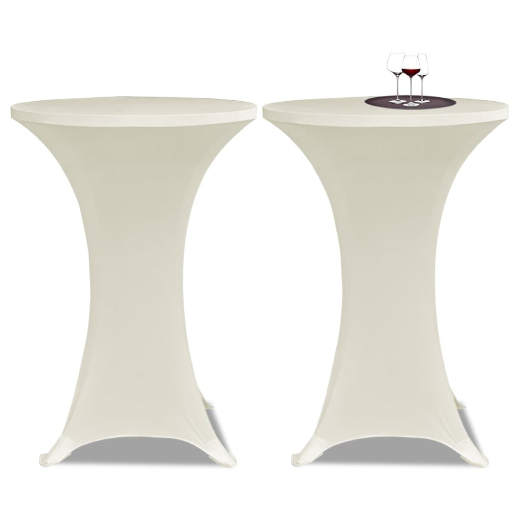 vidaXL Standing Table Cover ??70 cm Cream Stretch 4 pcs