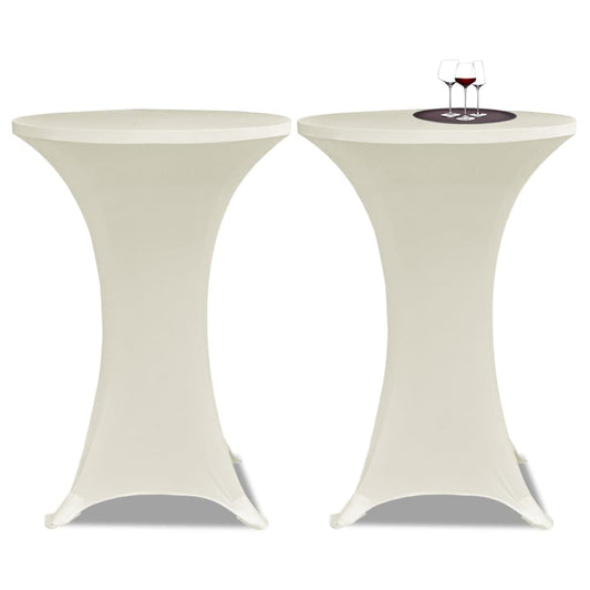 vidaXL Standing Table Cover ??70 cm Cream Stretch 4 pcs