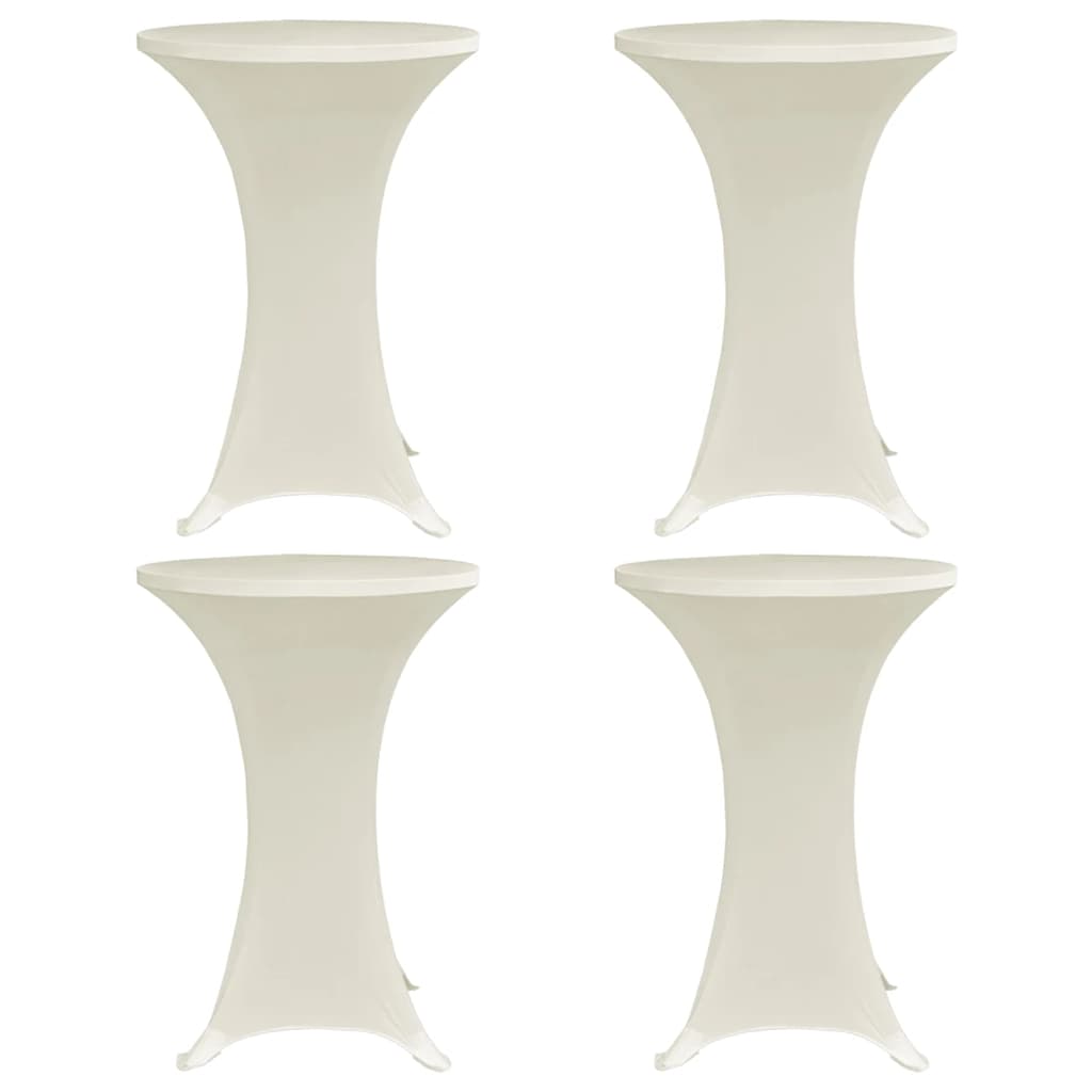 vidaXL Standing Table Cover Ø80 cm Cream Stretch 4 pcs