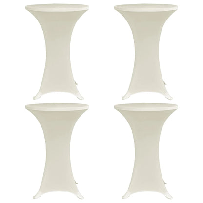 vidaXL Standing Table Cover Ø80 cm Cream Stretch 4 pcs
