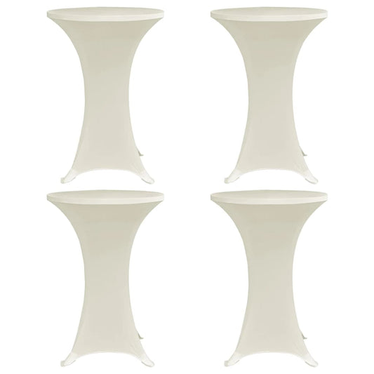 vidaXL Standing Table Cover Ø80 cm Cream Stretch 4 pcs
