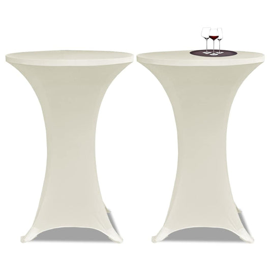 vidaXL Standing Table Cover Ø80 cm Cream Stretch 4 pcs