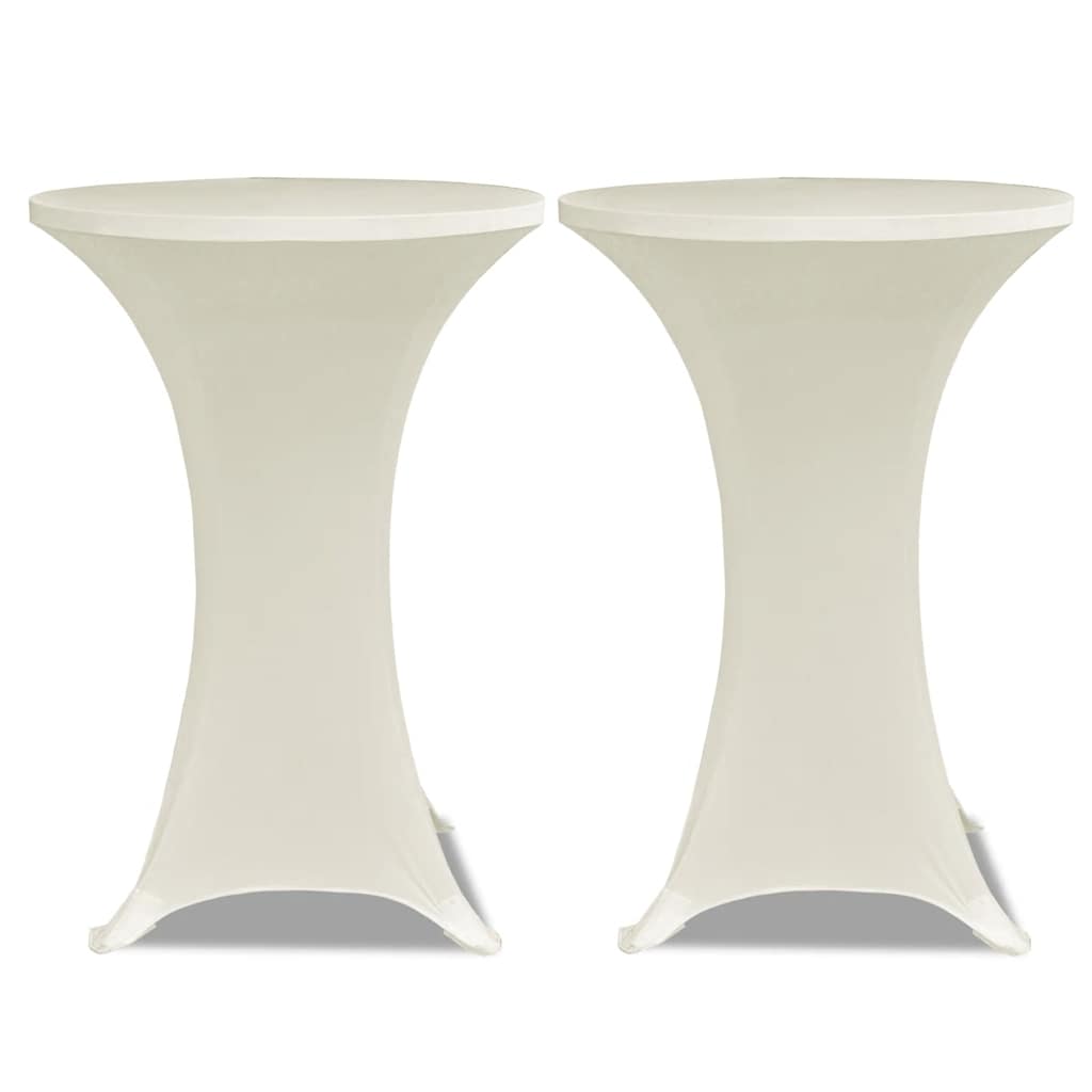 vidaXL Standing Table Cover Ø80 cm Cream Stretch 4 pcs