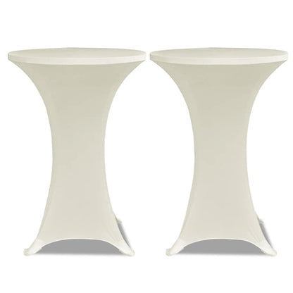 vidaXL Standing Table Cover Ø80 cm Cream Stretch 4 pcs