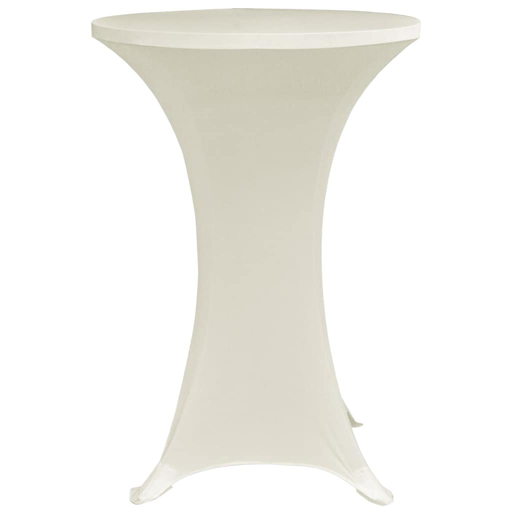 vidaXL Standing Table Cover Ø80 cm Cream Stretch 4 pcs