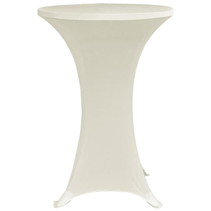 vidaXL Standing Table Cover Ø80 cm Cream Stretch 4 pcs
