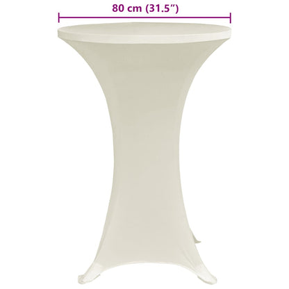 vidaXL Standing Table Cover Ø80 cm Cream Stretch 4 pcs