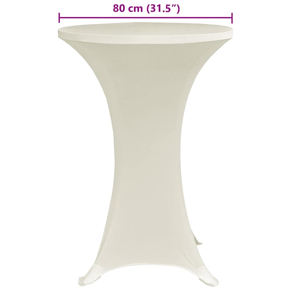 vidaXL Standing Table Cover Ø80 cm Cream Stretch 4 pcs