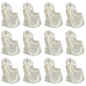 vidaXL Chair Cover for Wedding Banquet 12 pcs Cream