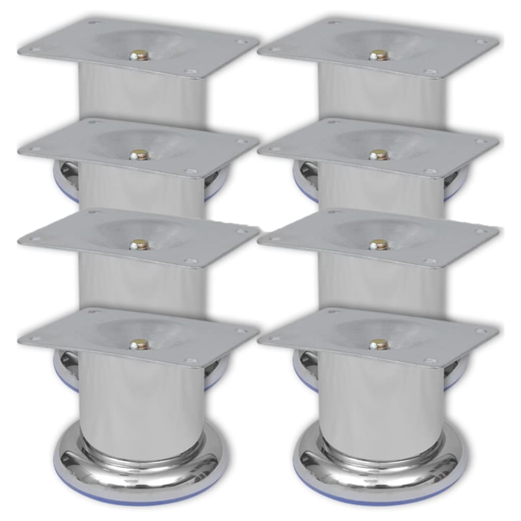 vidaXL Round Sofa Legs 8 pcs Chrome 60 mm