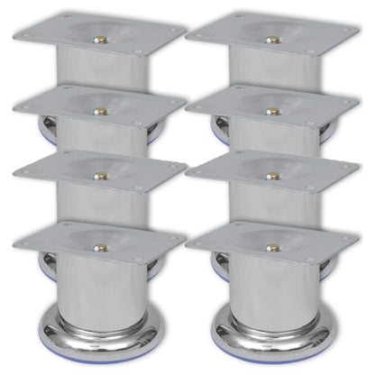 vidaXL Round Sofa Legs 8 pcs Chrome 60 mm