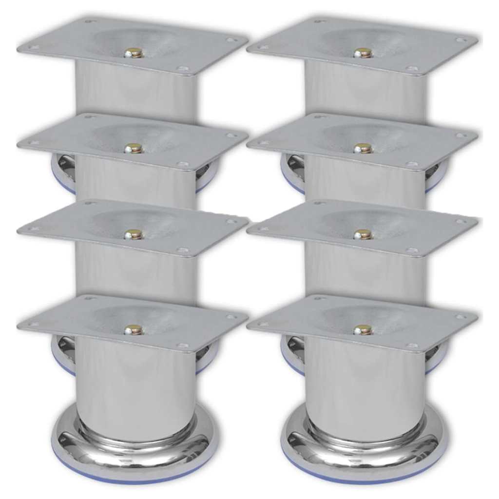 vidaXL Round Sofa Legs 8 pcs Chrome 60 mm