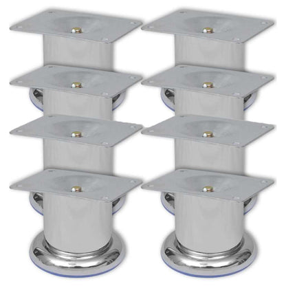 vidaXL Round Sofa Legs 8 pcs Chrome 60 mm