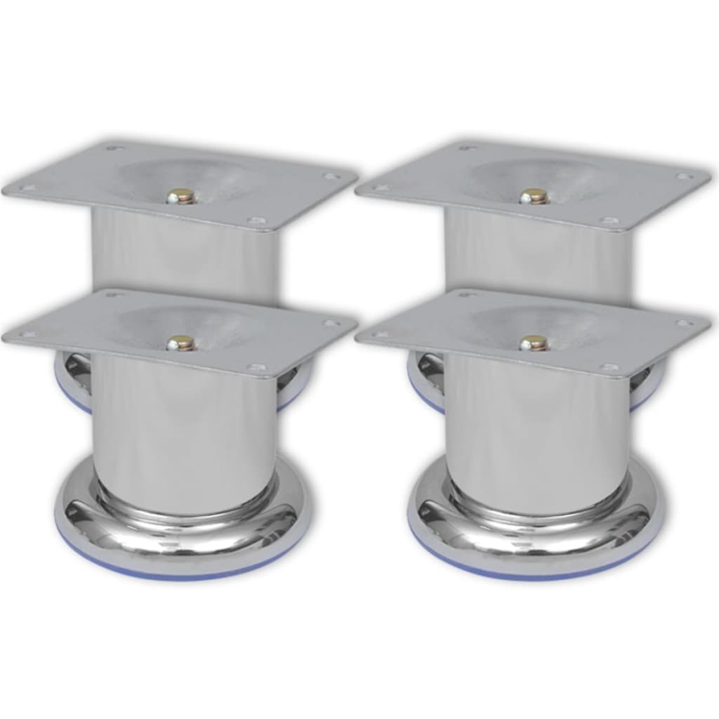 vidaXL Round Sofa Legs 8 pcs Chrome 60 mm