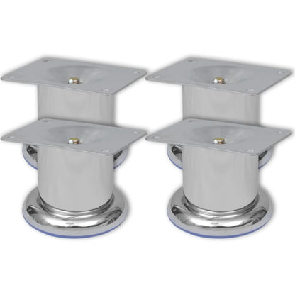 vidaXL Round Sofa Legs 8 pcs Chrome 60 mm