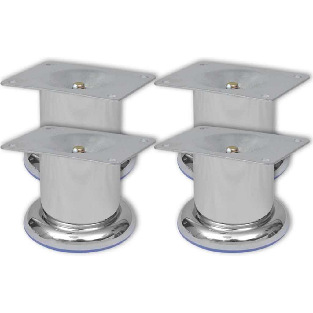 vidaXL Round Sofa Legs 8 pcs Chrome 60 mm