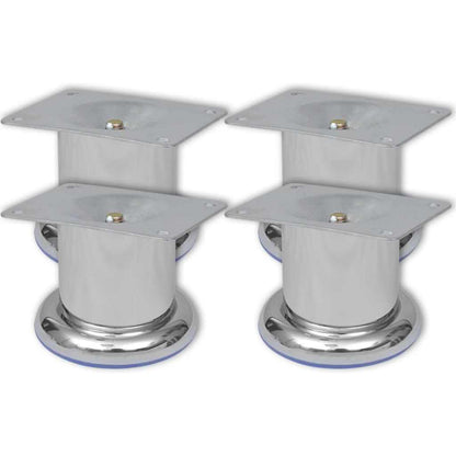 vidaXL Round Sofa Legs 8 pcs Chrome 60 mm