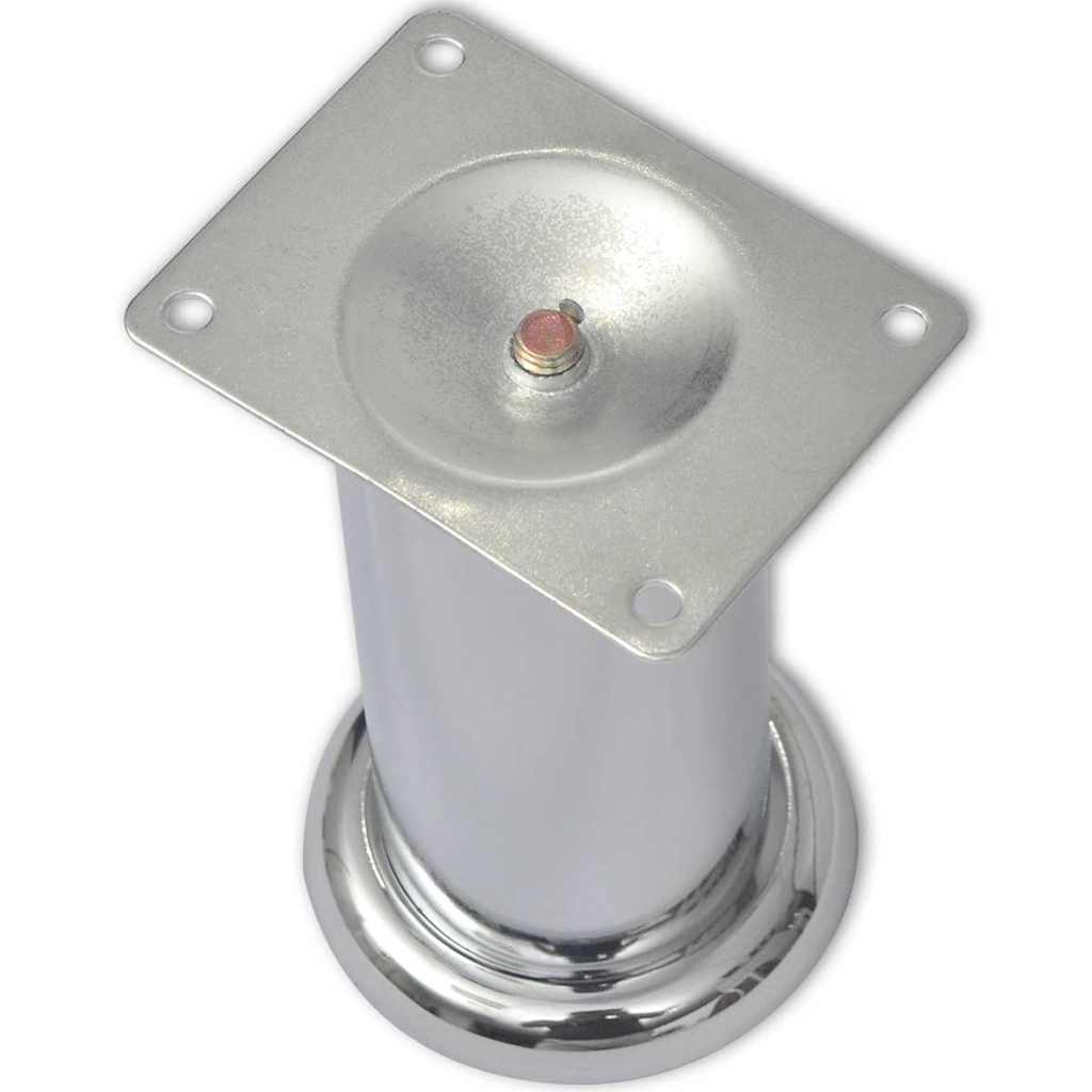 vidaXL Round Sofa Legs 8 pcs Chrome 120 mm