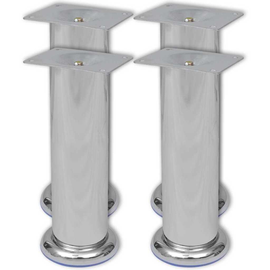 vidaXL Round Sofa Legs 8 pcs Chrome 180 mm