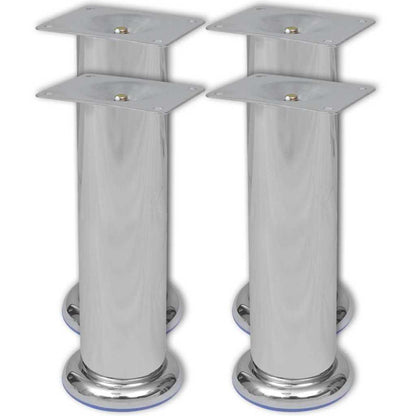 vidaXL Round Sofa Legs 8 pcs Chrome 180 mm