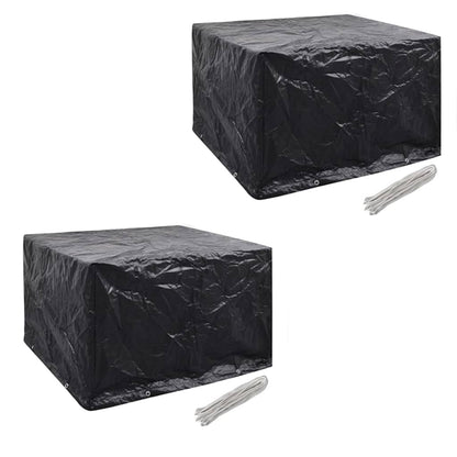 279119 vidaXL Garden Furniture Covers 2 pcs 4 Person Poly Rattan Set 8 Eyelets 113x113cm(2x41637)