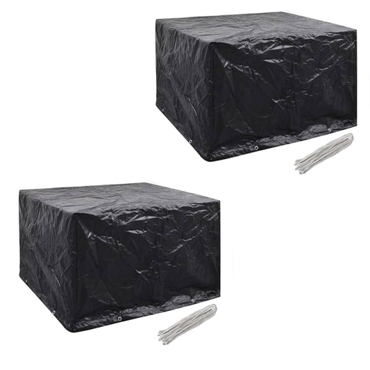 279119 vidaXL Garden Furniture Covers 2 pcs 4 Person Poly Rattan Set 8 Eyelets 113x113cm(2x41637)
