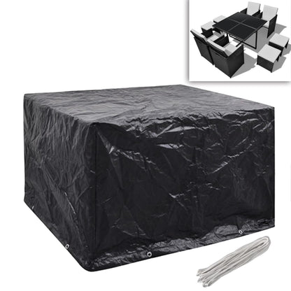 279119 vidaXL Garden Furniture Covers 2 pcs 4 Person Poly Rattan Set 8 Eyelets 113x113cm(2x41637)