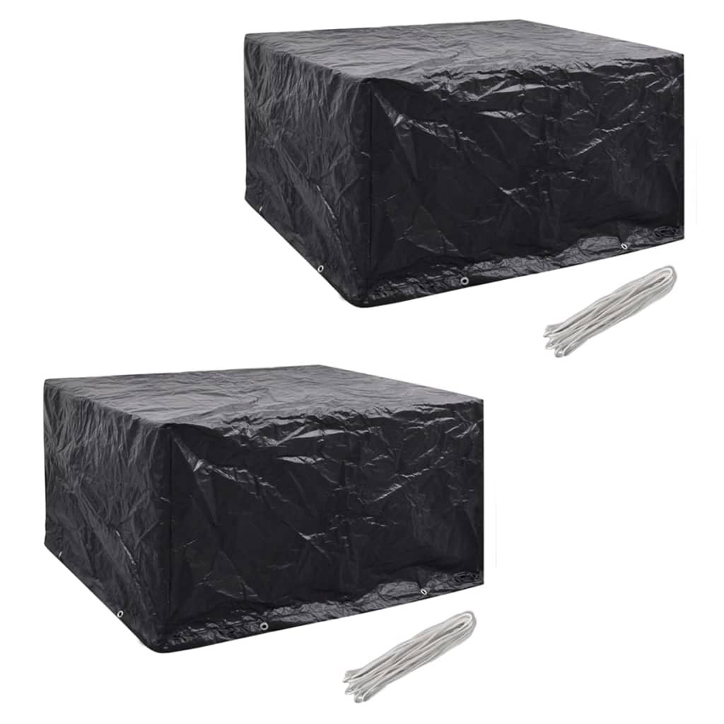 279120 vidaXL Garden Furniture Covers 2 pcs 6 Person Poly Rattan Set 8 Eyelets 172x113cm(2x41638)