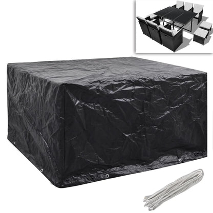 279120 vidaXL Garden Furniture Covers 2 pcs 6 Person Poly Rattan Set 8 Eyelets 172x113cm(2x41638)