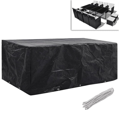 279121 vidaXL Garden Furniture Covers 2 pcs 8 Person Poly Rattan Set 10 Eyelets 229x113cm(2x41639)