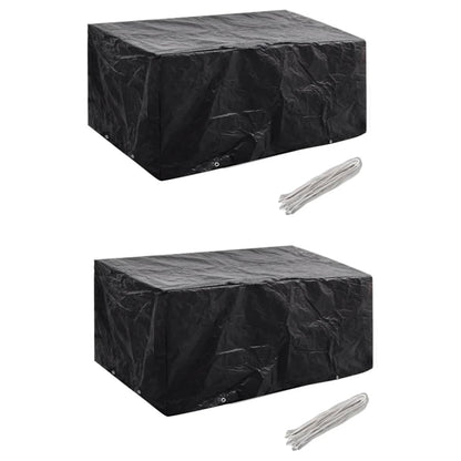 279122 vidaXL Garden Furniture Covers 2 pcs 4 Person Poly Rattan Set 8 Eyelets 180x140cm(2x41640)